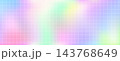 Gradient holographic background with grid. Soft gradation texture and y2k unicorn pastel grid on paper. Vector design with delicate pattern and notebook dash graph for a modern bg 143768649