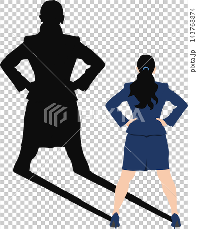 有陰影的女商人的插圖 有陰影的女商人的插圖 143768874