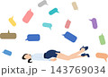 SNS疲れのイラスト	 143769034