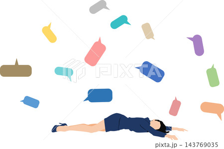 SNS疲れのイラスト SNS疲れのイラスト 143769035