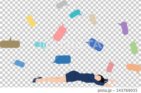 SNS疲れのイラスト SNS疲れのイラスト 143769035