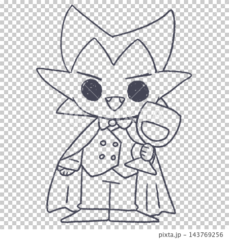 Cute Halloween vampire line art illustration Cute Halloween vampire line art illustration 143769256