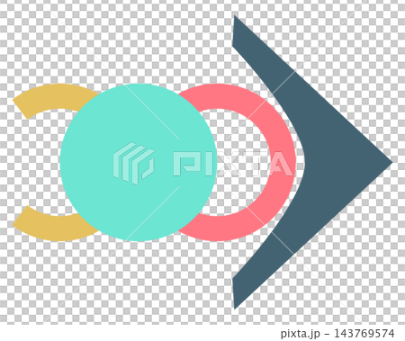 Abstract round logo with arrow, isolated illustration Abstract round logo with arrow, isolated illustration 143769574