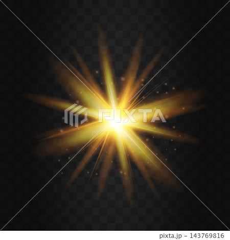 金色のフレア・光のベクターエフェクト 後光Golden Sparkle and Light Effe 金色のフレア・光のベクターエフェクト 後光Golden Sparkle and Light Effe 143769816