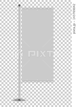 Blank vertical street banner mockup, isolated illustration 143769842