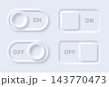 Neumorphism switch buttons. 3d neomorphism ui toggle button, unlock lock on off slider bar realistic shadow web minimal clean ux design bevel white background vector illustration 143770473