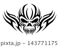 Tribal Demon Skull Tattoo Vector Art Gothic Ornament 143771175