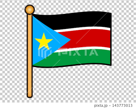 Illustration of the South Sudanese flag waving Illustration of the South Sudanese flag waving 143773013