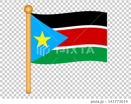 Illustration of the South Sudanese flag waving (2) 143773014