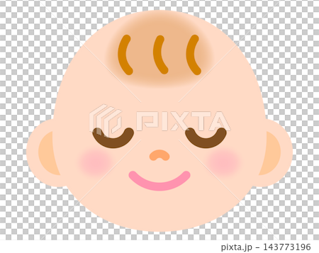 熟睡嬰兒哭泣臉部圖示插圖素材 熟睡嬰兒哭泣臉部圖示插圖素材 143773196