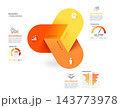 3D Venn Diagram Business Strategy and Data Workflow Infographic Template Background 143773978