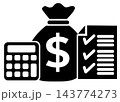 Accounting wealth icon. Check finance symbol. Audit report sign. flat style. 143774273