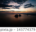Aerial view sunset sky clouds,Beautiful Light Sunset or sunrise over sea nature background 143774379