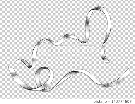 Pencil sketches of gracefully curved ribbons....のイラスト素材 [143774607] - PIXTA