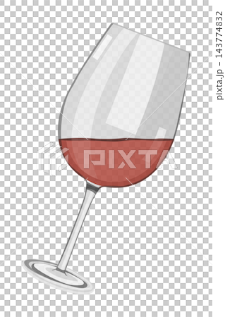 Tilted red wine glass, isolated illustration Tilted red wine glass, isolated illustration 143774832
