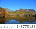戸隠の鏡池と紅葉 143775183
