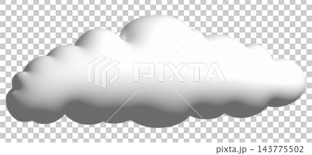Long white 3D cloud, isolated illustration Long white 3D cloud, isolated illustration 143775502