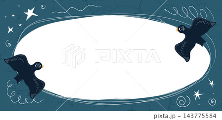 Decorative banner template in doodle style with dove birds. Vector illustration Decorative banner template in doodle style with dove birds. Vector illustration 143775584