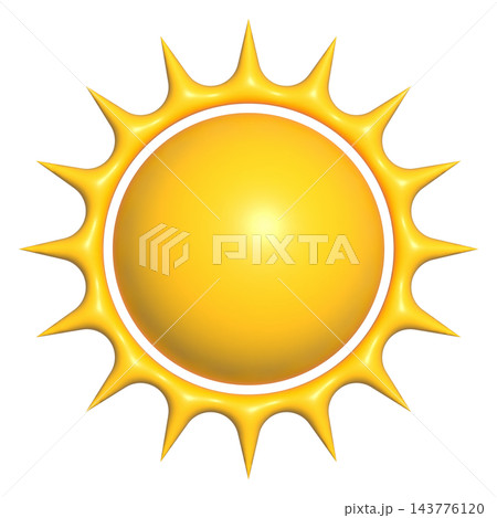 Yellow sun with long pointed rays, isolated illustration Yellow sun with long pointed rays, isolated illustration 143776120