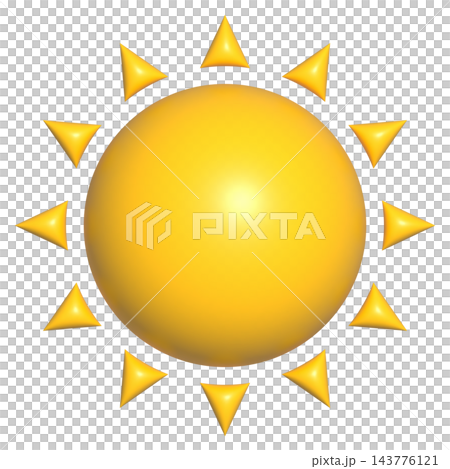Yellow sun with floating triangles, isolated illustration Yellow sun with floating triangles, isolated illustration 143776121
