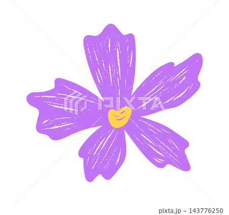 Flower Blossom With Crayon Texture Flower Blossom With Crayon Texture 143776250