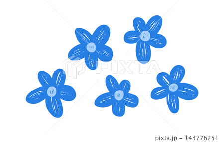 Wildflower Cluster Crayon Doodle 143776251