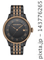 Realistic watch clock chronograph copper dark grey design luxury fashion object for men on white vector 143776265