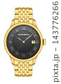 Realistic watch clock chronograph golden dark grey design luxury fashion object for men on white 143776266