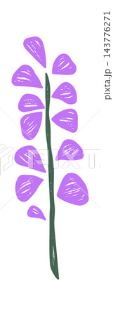 Wildflower Stem With Petals Crayon Style Wildflower Stem With Petals Crayon Style 143776271