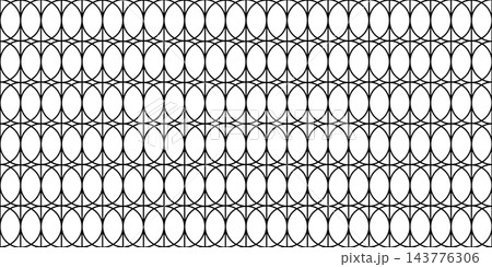 Geometric pattern with repeated round shapes on white background. Elegant minimalistic wallpaper. Simple abstract ornament. Grid or lattice structure. Vector graphic illustration Geometric pattern with repeated round shapes on white background. Elegant minimalistic wallpaper. Simple abstract ornament. Grid or lattice structure. Vector graphic illustration 143776306