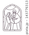 Nativity Window Holy Family Line Art 143776313