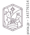 Nativity Scene Stained Glass Line Art 143776314