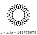 Sunflower icon isolated on white background. Simple flower symbol. Floral shape. Chamomile or gerbera core and petals top view. Spring or summer theme design element. Vector graphic illustration 143776679