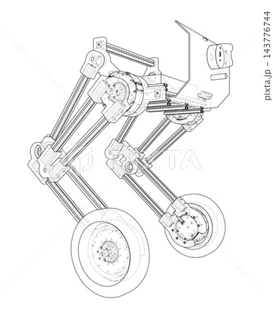 robotic leg mechanism illustration. Vector robotic leg mechanism illustration. Vector 143776744