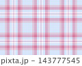 30s check seamless texture, weave plaid vector background. Equal fabric pattern tartan textile in light and pink colors. 143777545
