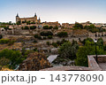 Twilight Panorama of the Tagus River Gorge Around Toledo 143778090