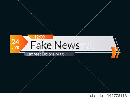 Breaking news. Lower third TV news bar vector illustration. Streaming live news sign. Banner template for broadcasting television video 143778118