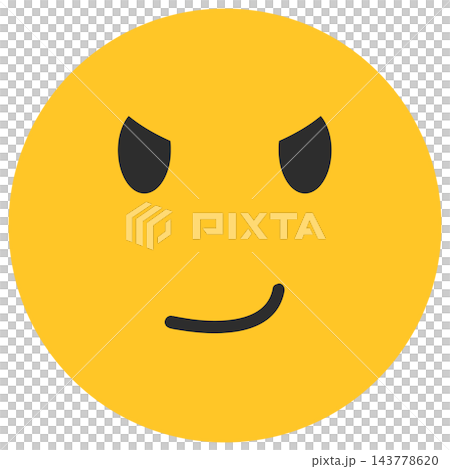 Yellow smirking face icon, isolated illustration Yellow smirking face icon, isolated illustration 143778620