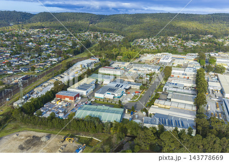 Aerial view of industrial buildings in Emu Plains 143778669