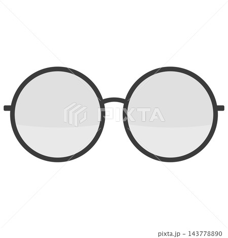 Round thin wire eyeglasses, isolated illustration 143778890