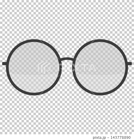 Round thin wire eyeglasses, isolated illustration 143778890
