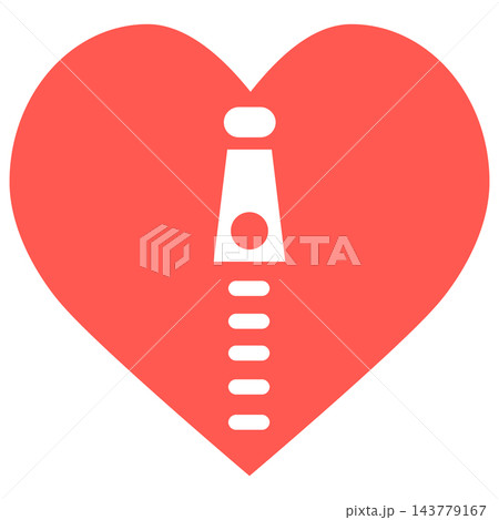 Heart with necktie icon, isolated illustration Heart with necktie icon, isolated illustration 143779167