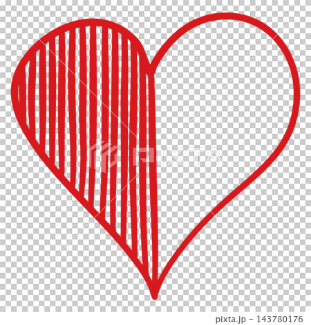 Half hatched heart outline icon, isolated illustration Half hatched heart outline icon, isolated illustration 143780176
