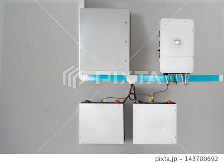 Home energy storage system with batteries and inverter Home energy storage system with batteries and inverter 143780692