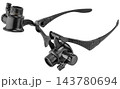 Black magnifying glasses with adjustable lenses for detailed work 143780694