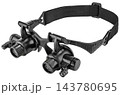 Black magnifying glasses with adjustable lenses for detailed work 143780695