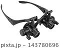 Black magnifying glasses with adjustable lenses for detailed work 143780696