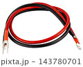 Red and black battery cables with terminal lugs 143780701