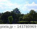 外堀と木々に囲まれた名古屋城 143780969
