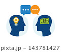 two people talking about business ideas and money investment strategy 143781427